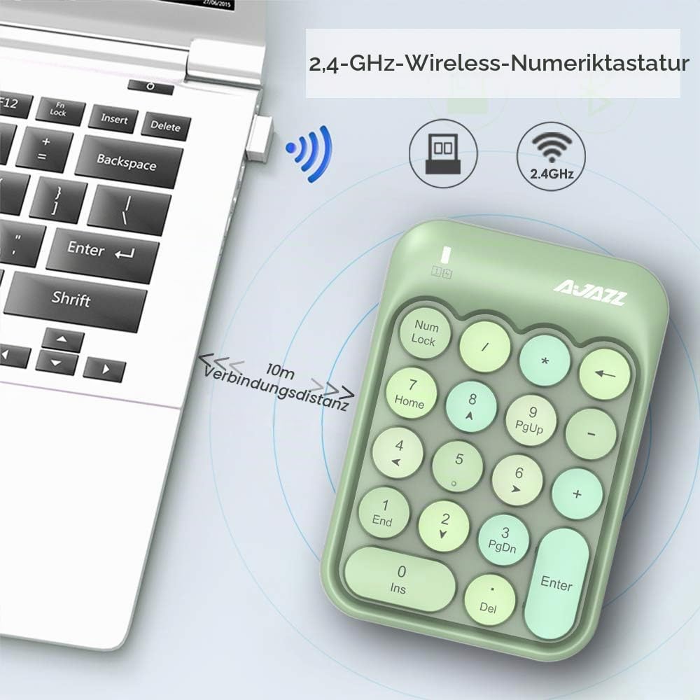 FELiCON Nummernblock, 18 Tasten, kompakt, tragbar, leise, für Windows, iMac, MacBook, Laptop, Deskto