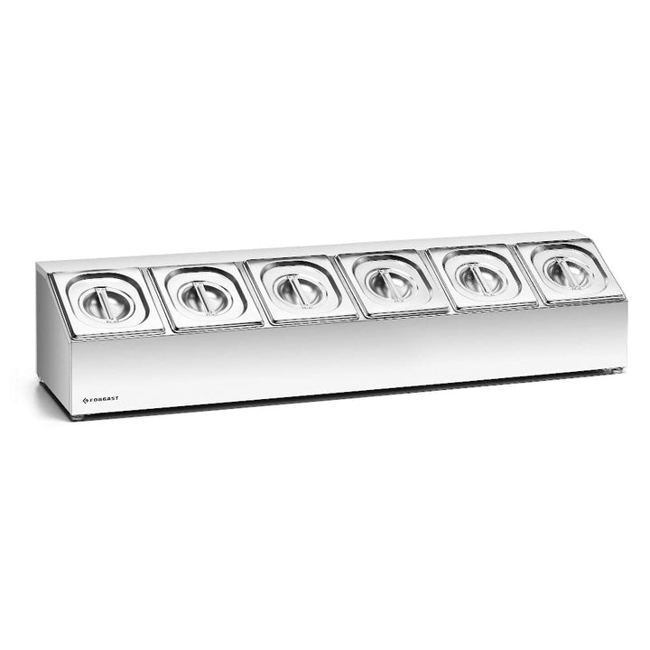 Edelstahl Zutatenbehälter | 6x GN 1/6 | Beilagenbehälter | Zutatenbehälter | Beilagenbehälter | für