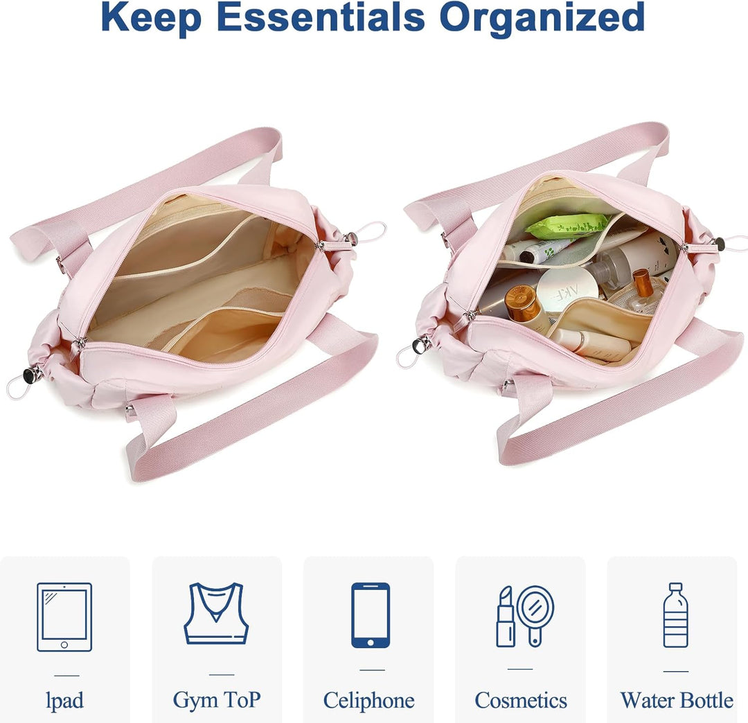 LEDAOU Mini Sporttasche für Damen, Kleiner gepolsterter Turnbeutel mit Nassfach und Münztasche, Leic