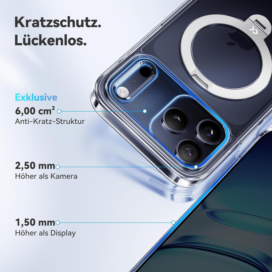 CASEKOO für iPhone 17 Pro Max Hülle für MagSafe [360 Drehständer] [Kameraschutz & Militärschutz] Sto