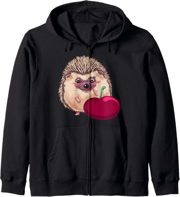 Niedlicher Igel und Kirsche Kapuzenjacke
