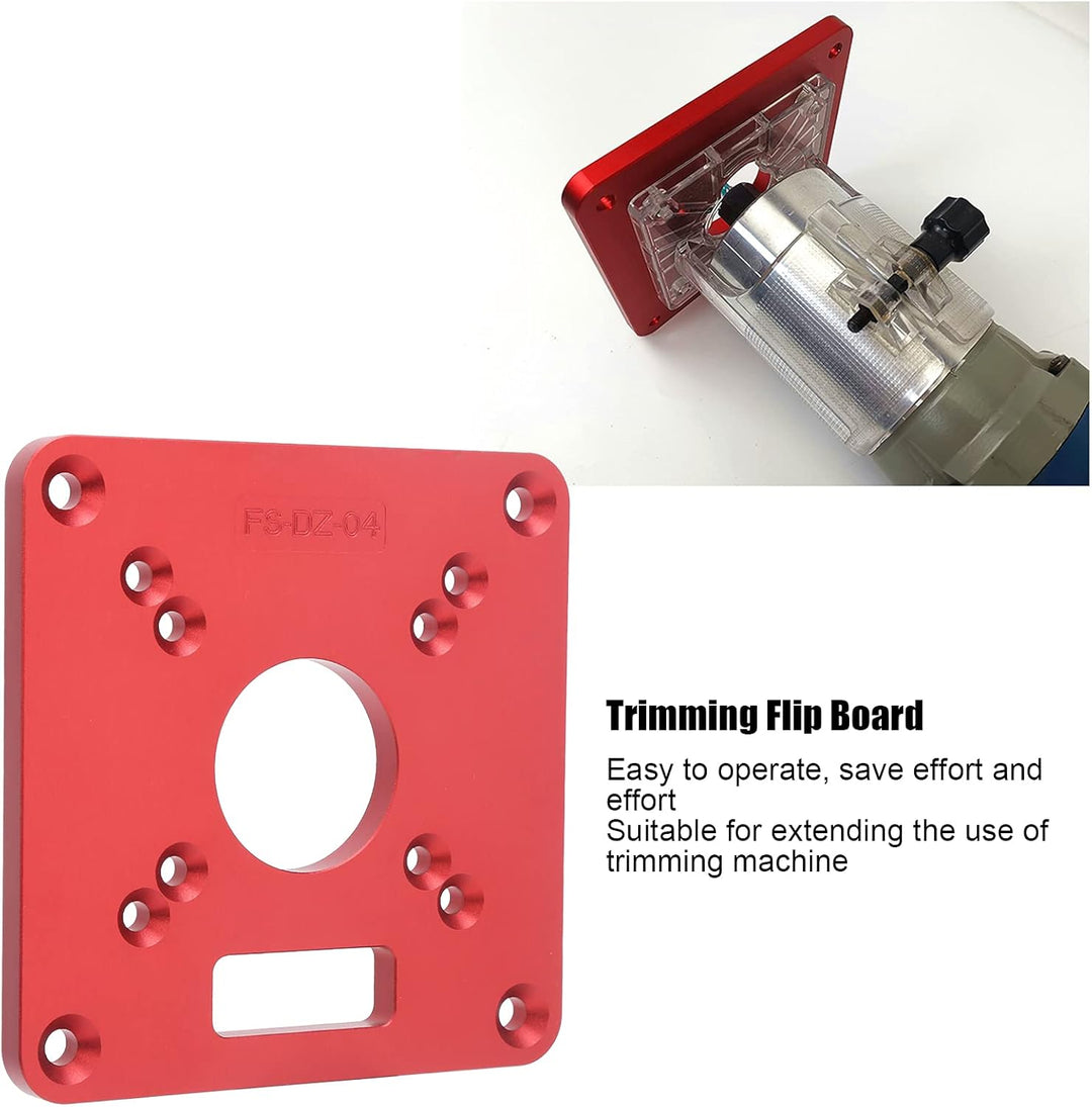 Router Base, Flip Board aus Aluminiumlegierung, Router Sub Base Plate mit Vorgebohrten Löchern Kompa
