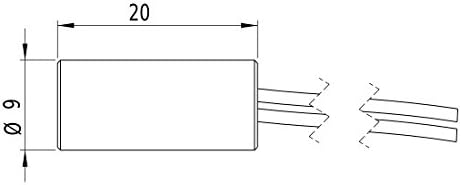 Linienlaser, rot, 635nm, 60°, Ø9x20mm, Laserklasse 1, Fokus fixed (1000mm), Kabellänge 100mm - 70108