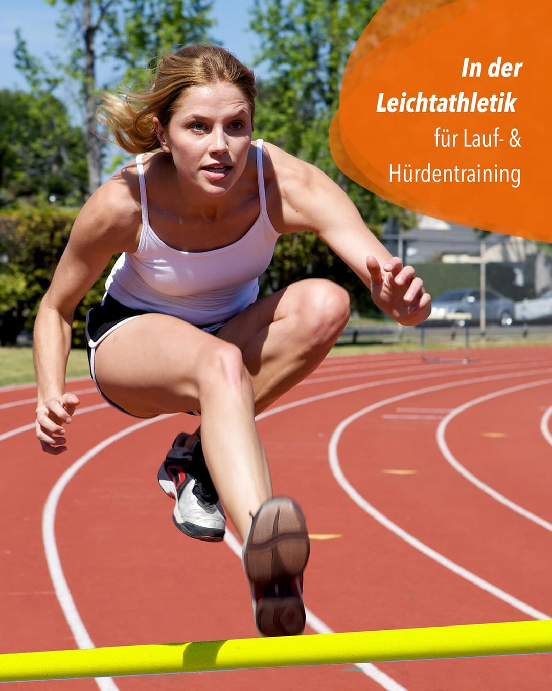Hürdenset – Slalomstangen ø 32 mm, 100 cm mit Metallspitze & höhenverstellbarer Querstange – stabile