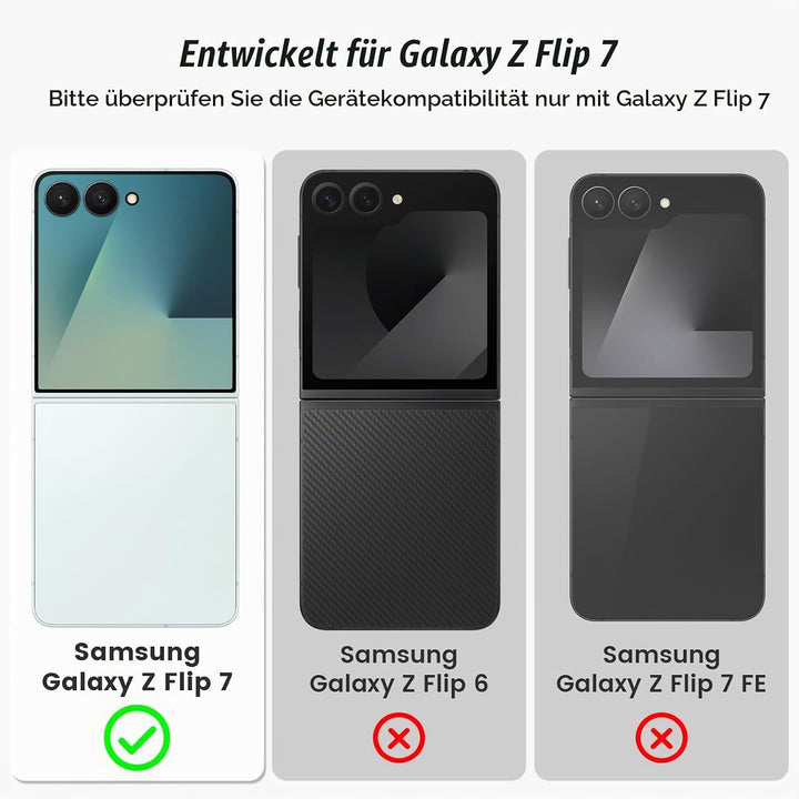 Doeshine für Samsung Galaxy Z Flip 7 Hülle [Not für Flip 7 FE] mit Scharnierschutz &amp; Privacy Screen