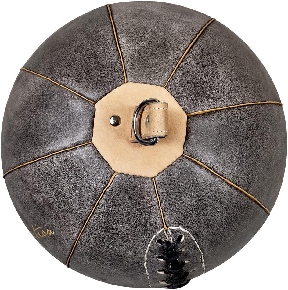 Bad Company Retro Doppelendball aus Rindsleder inkl. elastischen Spanngurten I 25 cm Durchmesser I B