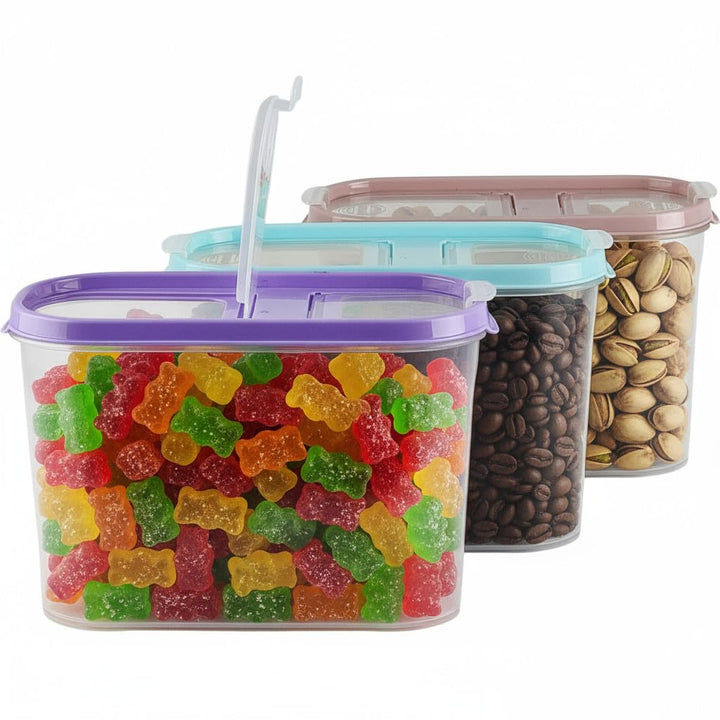 Schüttdosen für Müsli - Cornflakes - 3er Set - Vorratsdosen für Lebensmittel - Frischhaltedosen - St