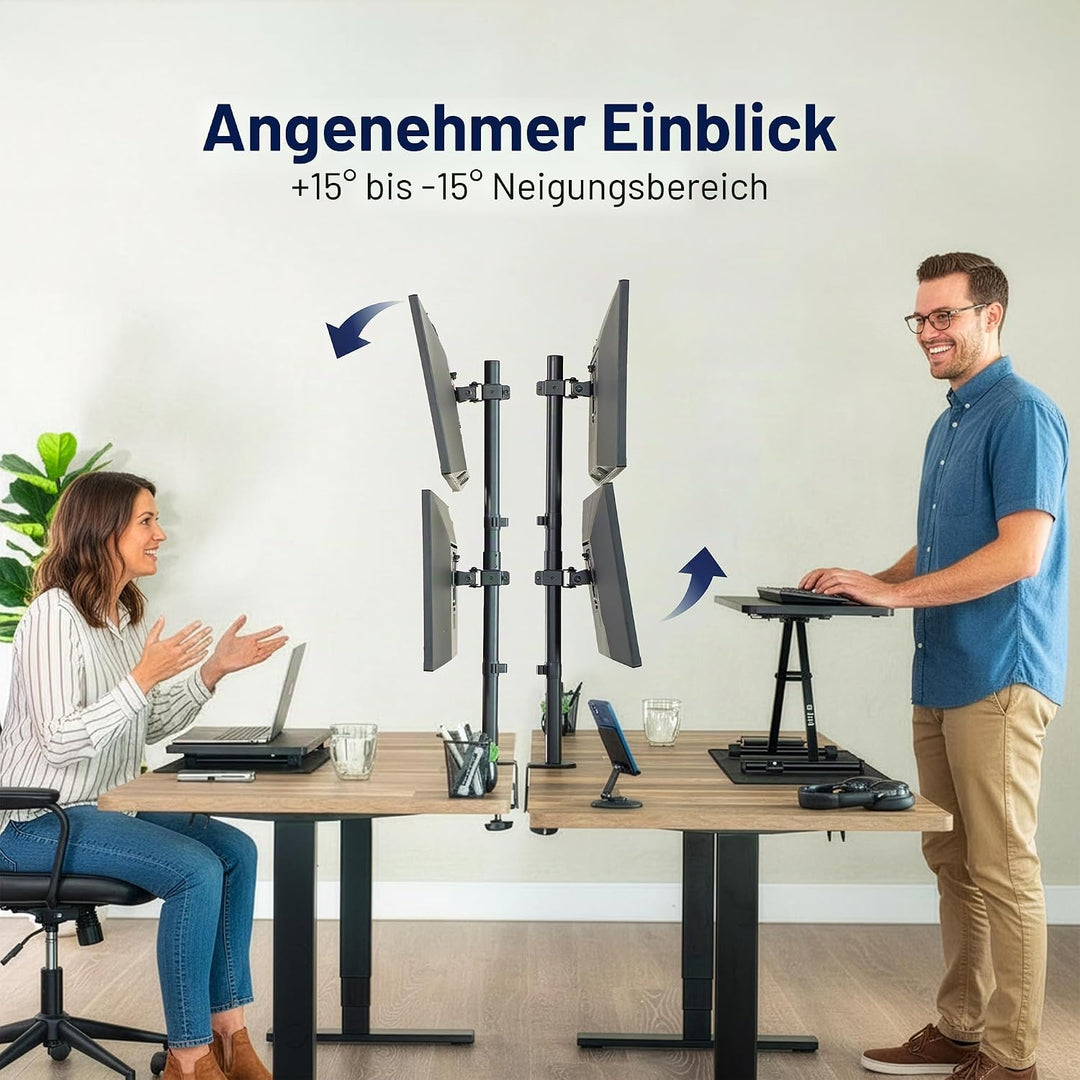 VIVO Dual LCD Monitor Desk Mount Stand Heavy Duty Stacked, Holds Vertical 2 Screens up to 32" (STAND