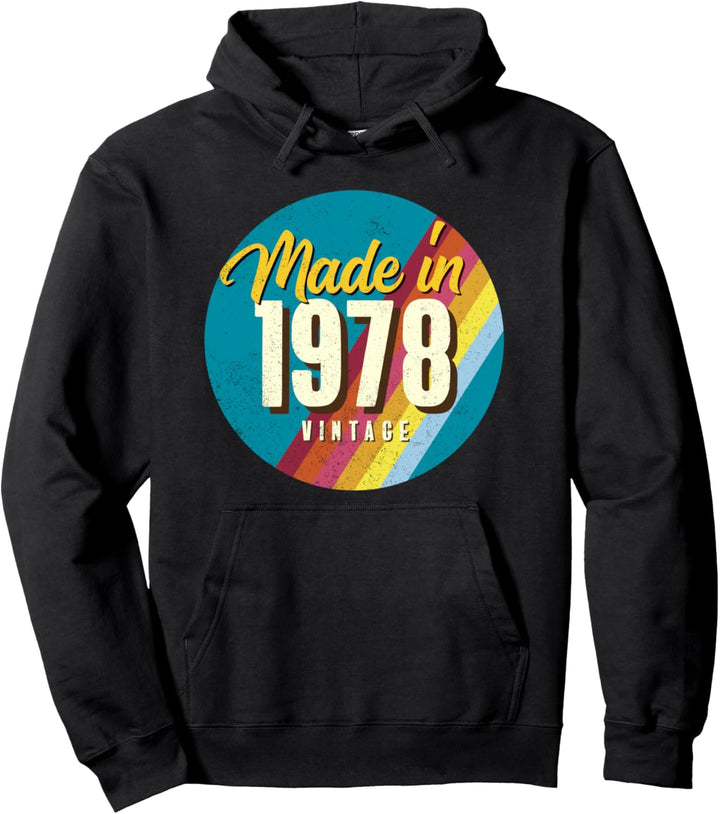 Retro 70er Stil Geburtstag 1978 Pullover Hoodie