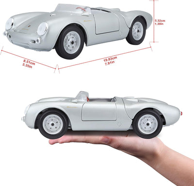 Bauer Spielwaren 2043030 Maisto Porsche 550 A Spyder, Modellauto mit Federung, Massstab 1:18, Türen