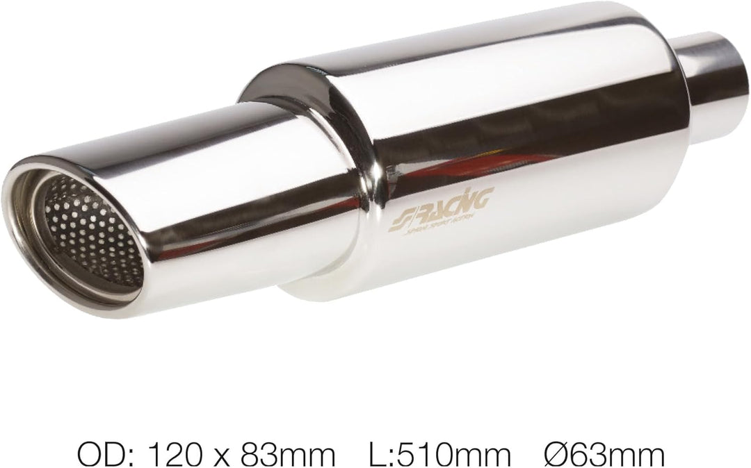 Simoni Racing ESR772 Exhaust Muffler Rounded, Inox