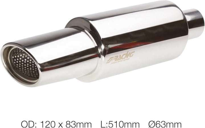 Simoni Racing ESR772 Exhaust Muffler Rounded, Inox