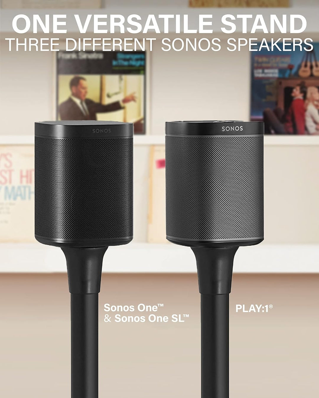 Sanus Kabelloser Lautsprecherständer für Sonos One, One SL und Play:1, einfache Montage in 15 Minute
