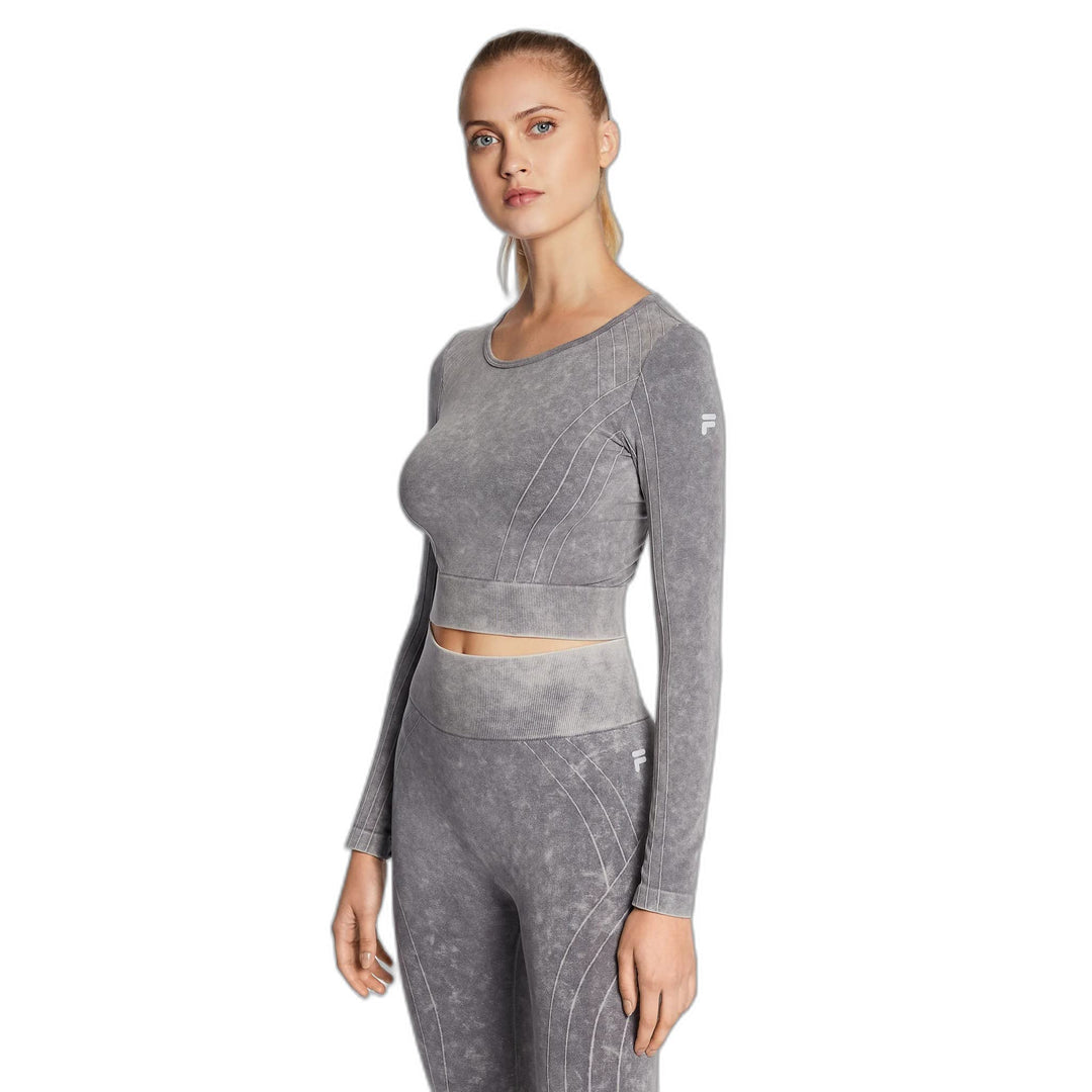 FILA Damen Radnor Seamless Cropped Longsleeve T-Shirt M-L Night Owl, M-L Night Owl
