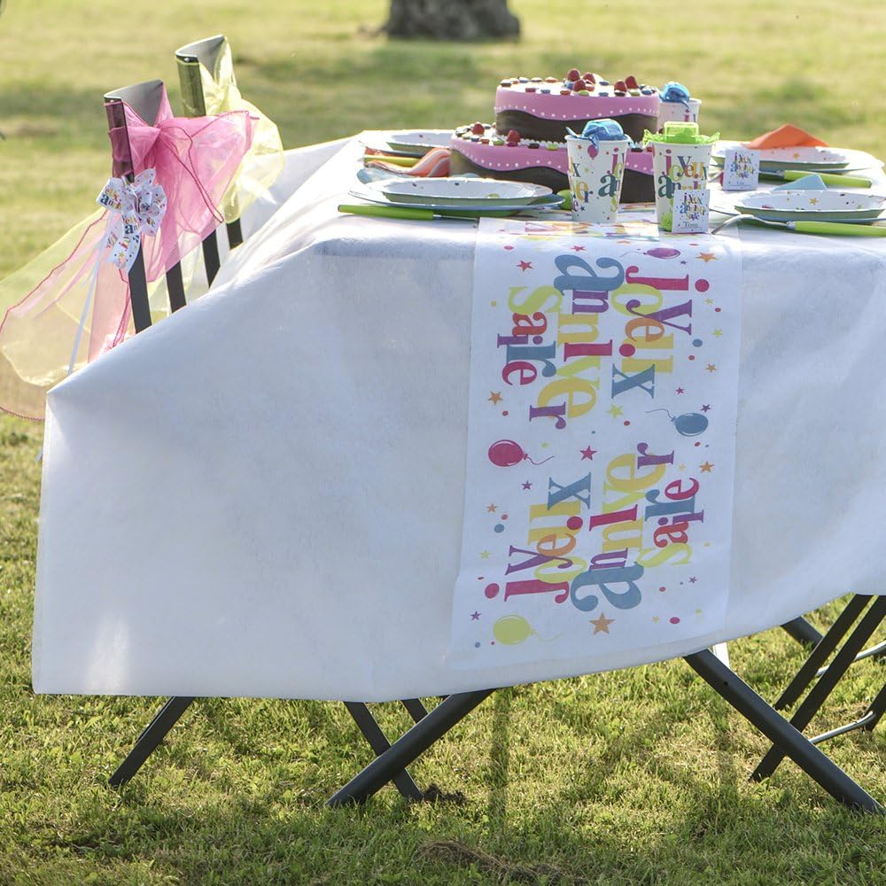 AUCUNE Grosse rechteckige Tischdecke auf Vlies-Rolle, 50 m, Weiss
