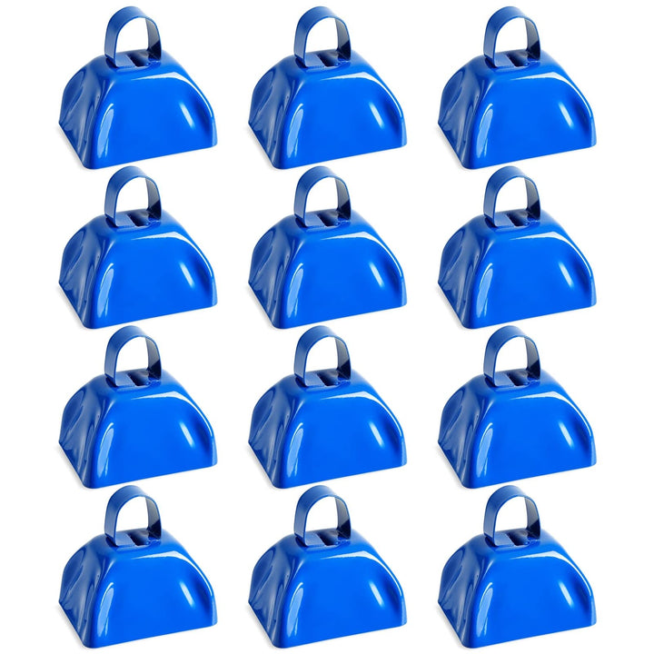Blue Panda Kuhglocke Cowbell (Set, 12 Stück) - Laute Glocken mit Griffen - Zum Anfeuern bei Sportver