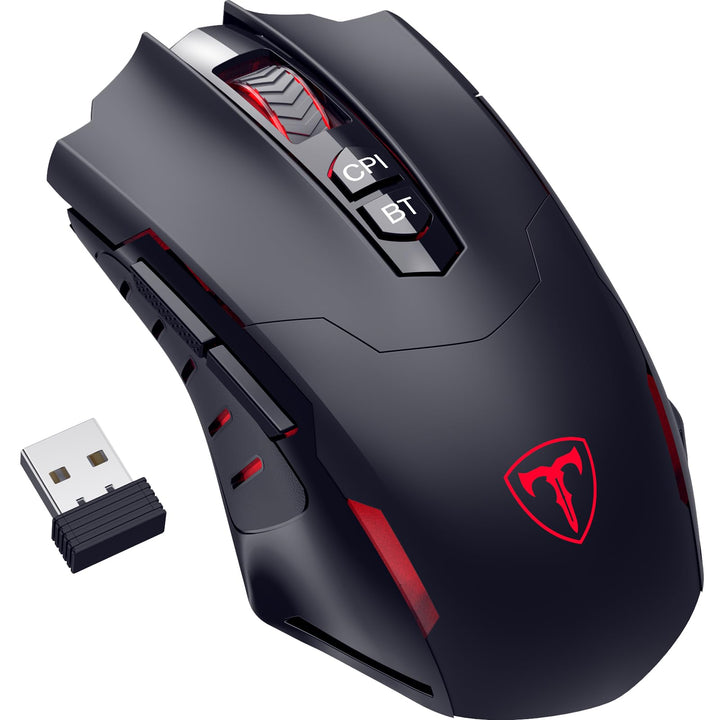RisoPhy Gaming Maus Kabellos, Gaming Mouse Wireless mit 7 Programmierbare Tasten und 5 Einstellbare
