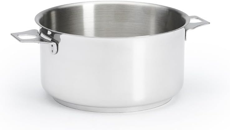 De Buyer Kasserolle-Bratentopf, Edelstahl, Silber, 18 cm 25.4 x 0.8 x 9 cm, 25.4 x 0.8 x 9 cm