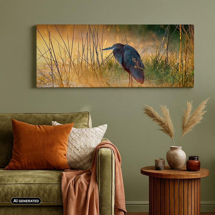 Wandbilder Dekoration Wohnzimmer Vogel Natur Wasser Panorama Bilder auf Leinwand 120x50cm Leinwandbi