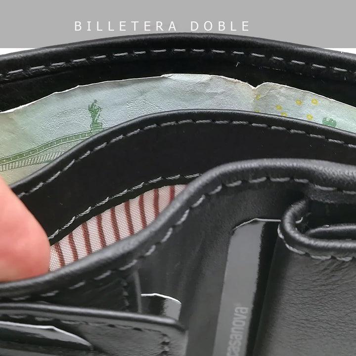 Herrenbrieftasche MIT Geldbörse | Ubrique-Haut | Ledergeldbörse mit Kartenhalter | Handgefertigt | R