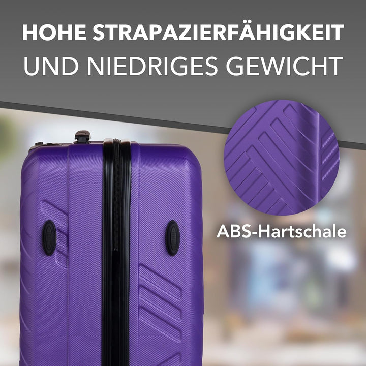 Xonic Design Reisekoffer - ABS Hartschalen Koffer mit 360° Leichtlauf-Rollen - hochwertiger Trolley
