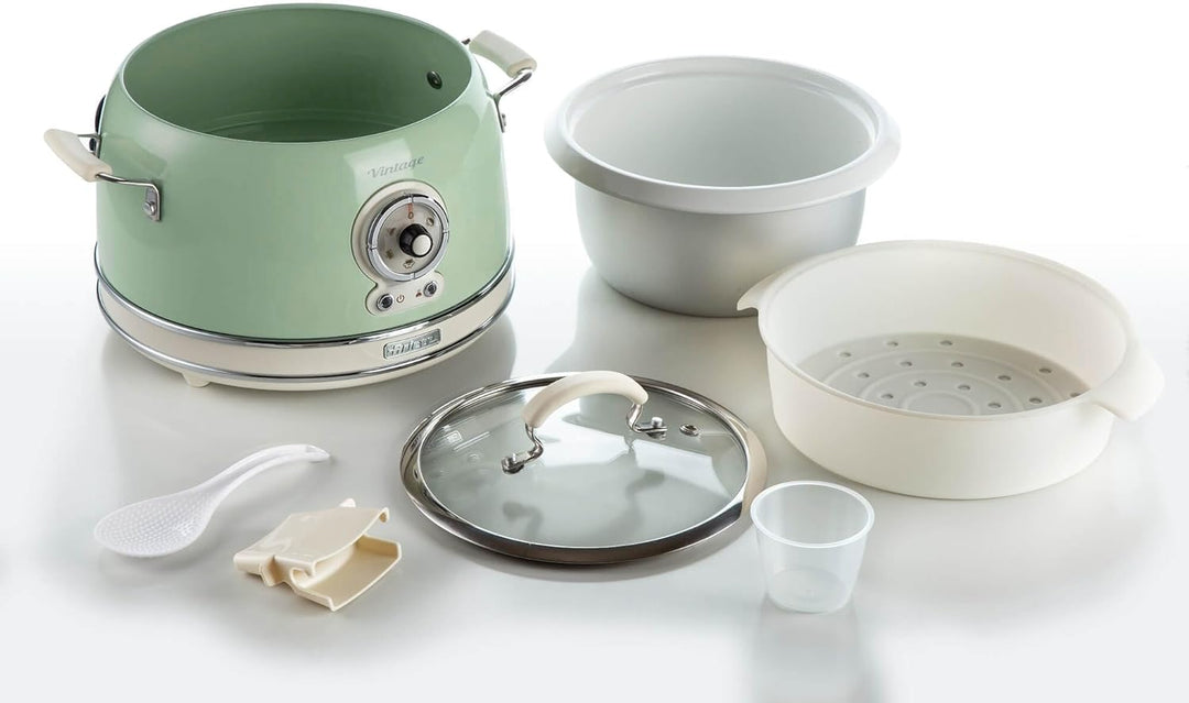 Ariete 2904, Rice Cooker, Reiskocher Slow Cooker, Dampfgarer, Vintage-Linie, 3,5 l, antihaftbeschich