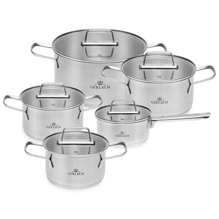 Gerlach AMBIENTE Topf-Set Edelstahl Kochtopf-Set Induktion Induktionstöpfe-Set Töpfe-Set Induktionsg