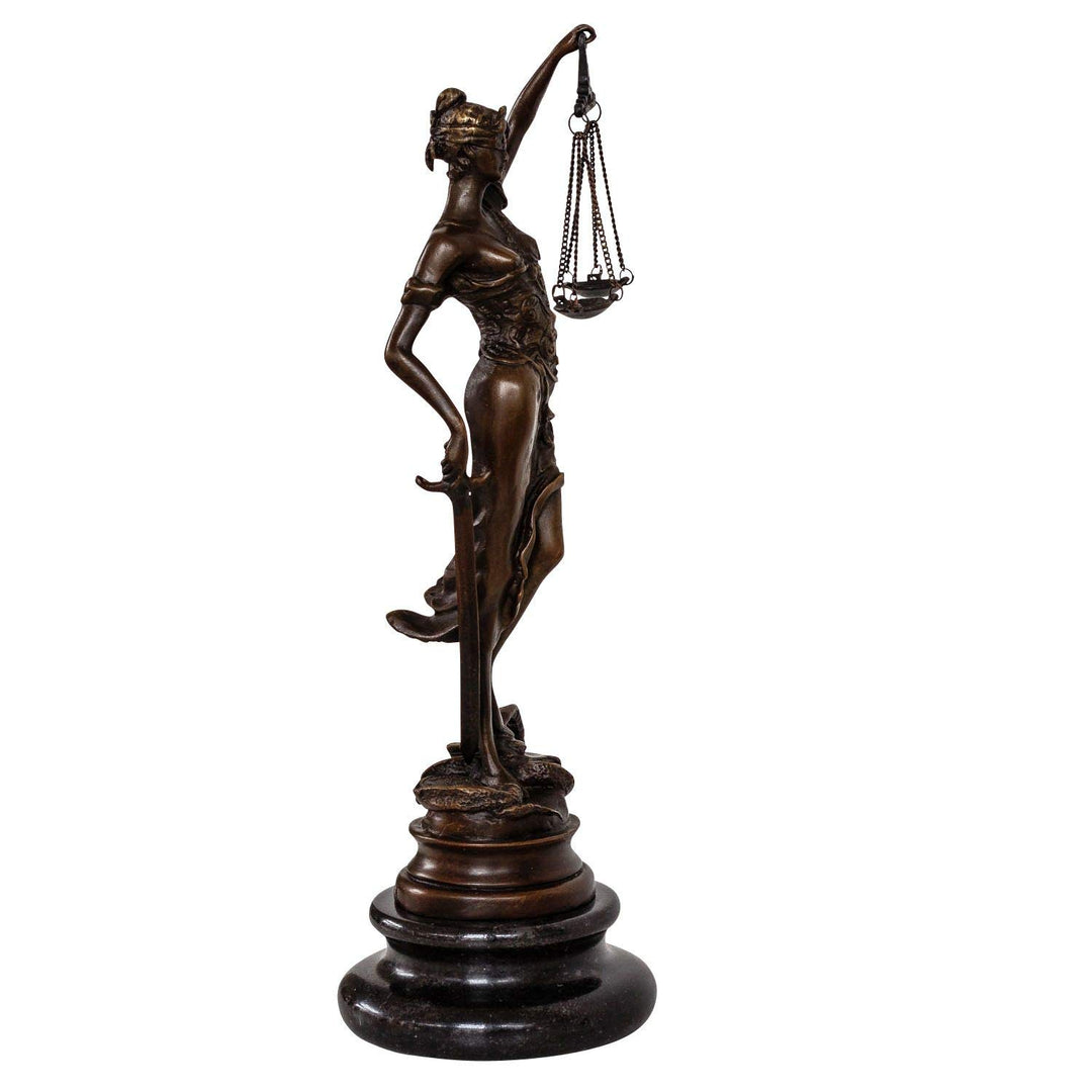 aubaho Bronzeskulptur Justitia Justizia Bronzefigur Bronze Figur Skulptur Antik-Stil