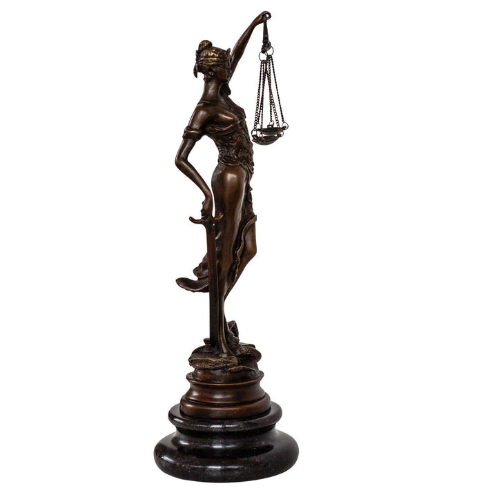 aubaho Bronzeskulptur Justitia Justizia Bronzefigur Bronze Figur Skulptur Antik-Stil