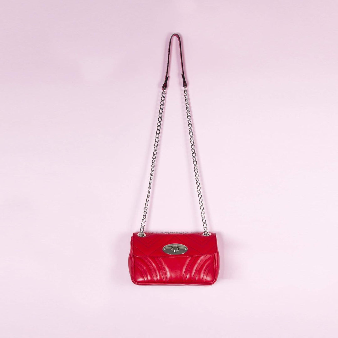 L’Intervalle Damen Juliet Stofftasche M Red Leather, M Red Leather