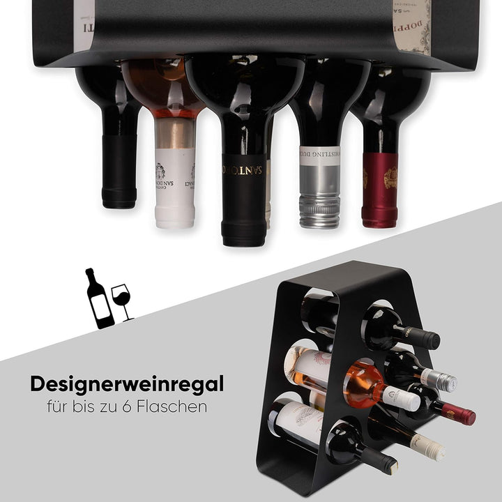 CALUTEA Modernes Weinregal // Metall // Schwarz // Stehend // Designer Weinständer