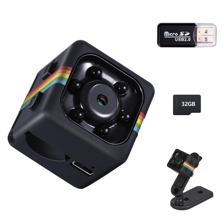 Bextgoo Mini Kamera, 1080P Überwachungskamera Ohne WLAN, Kleine Kamera mit 32GB Speicherkarte, Nacht