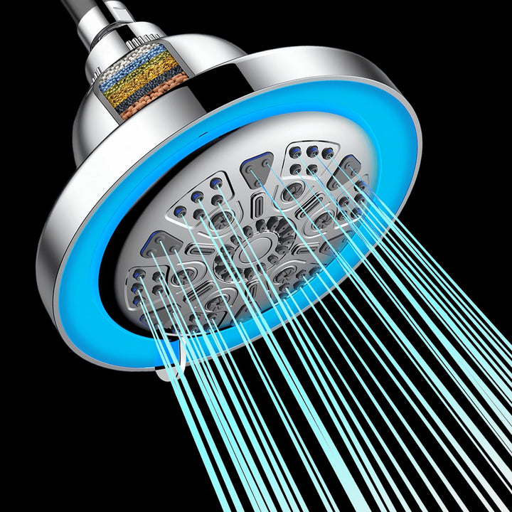 Regendusche LED Temperatur, 3 Farben Temperaturregelung, 7 Duschmodi Regendusche mit Licht Beleuchtu