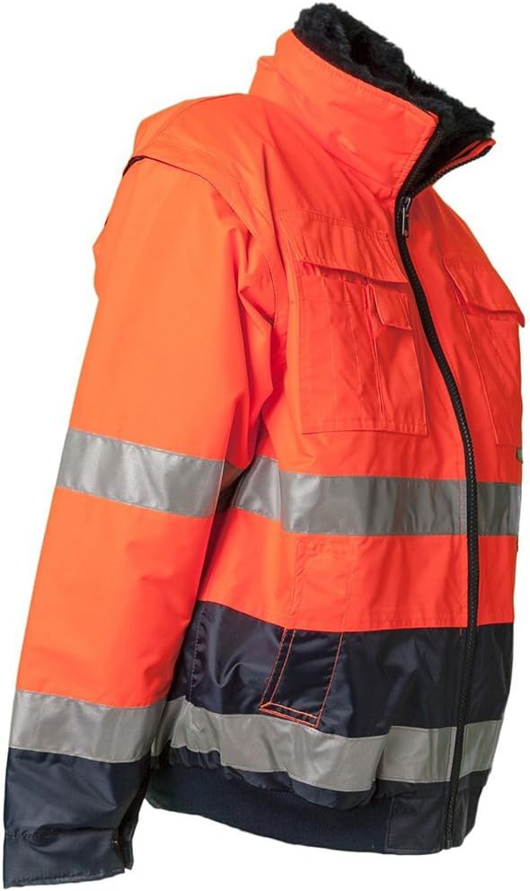 Planam Grösse 7XL Herren Warn-/Wetterschutz Comfortjacke 2-farbig orange marine Modell 2046