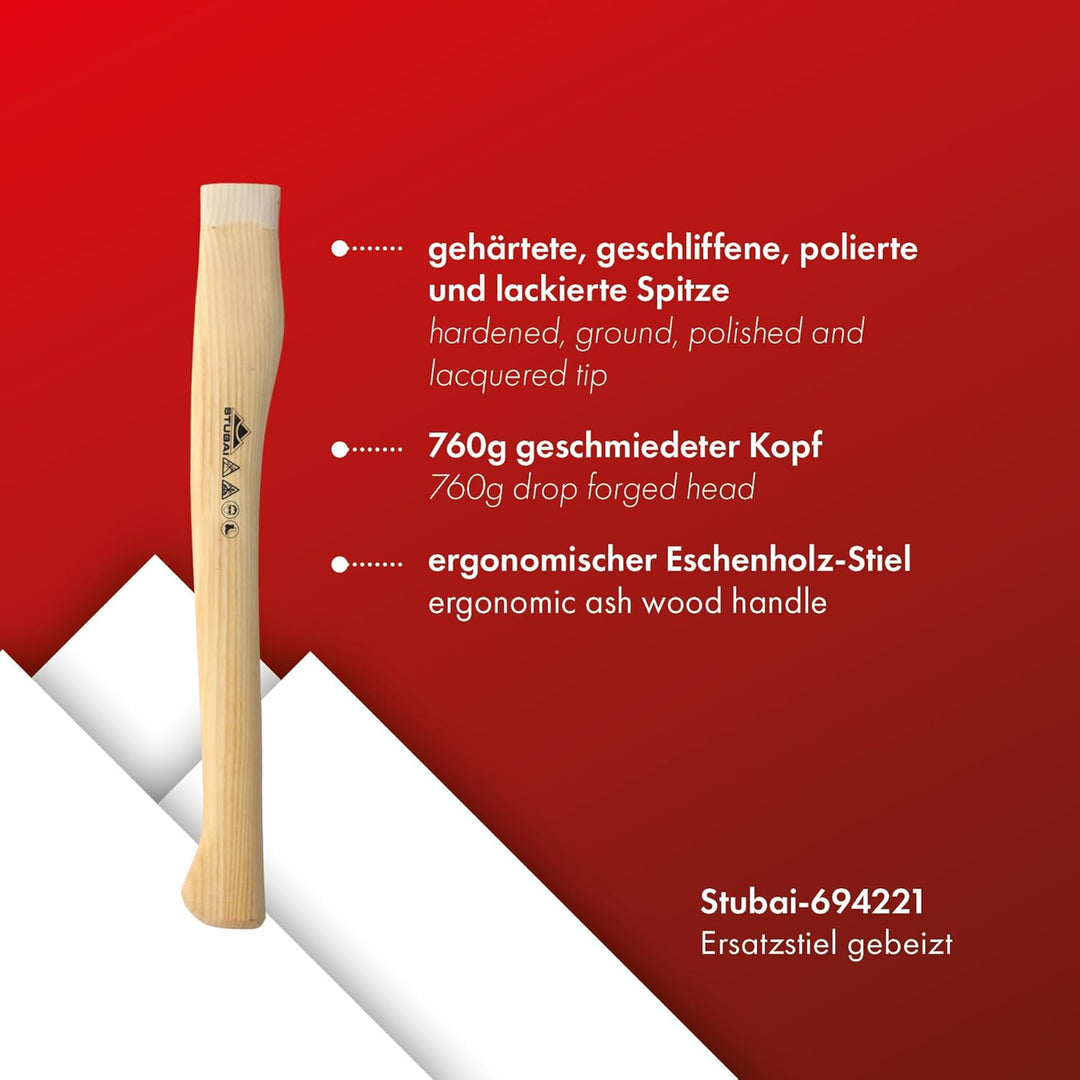 Stubai 694221 Eschenstiel 450 mm gebeizt zu Handsappel 694201, Braun, 28 x 13 x 13 cm 28 x 13 x 13 c