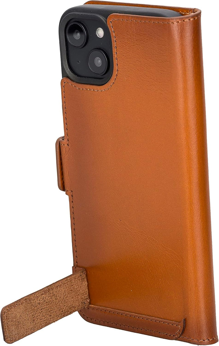 Solo Pelle aufklappbare Lederhülle kompatibel für iPhone 14 Plus in 6.7 Zoll inkl. 1 Kartenfach für