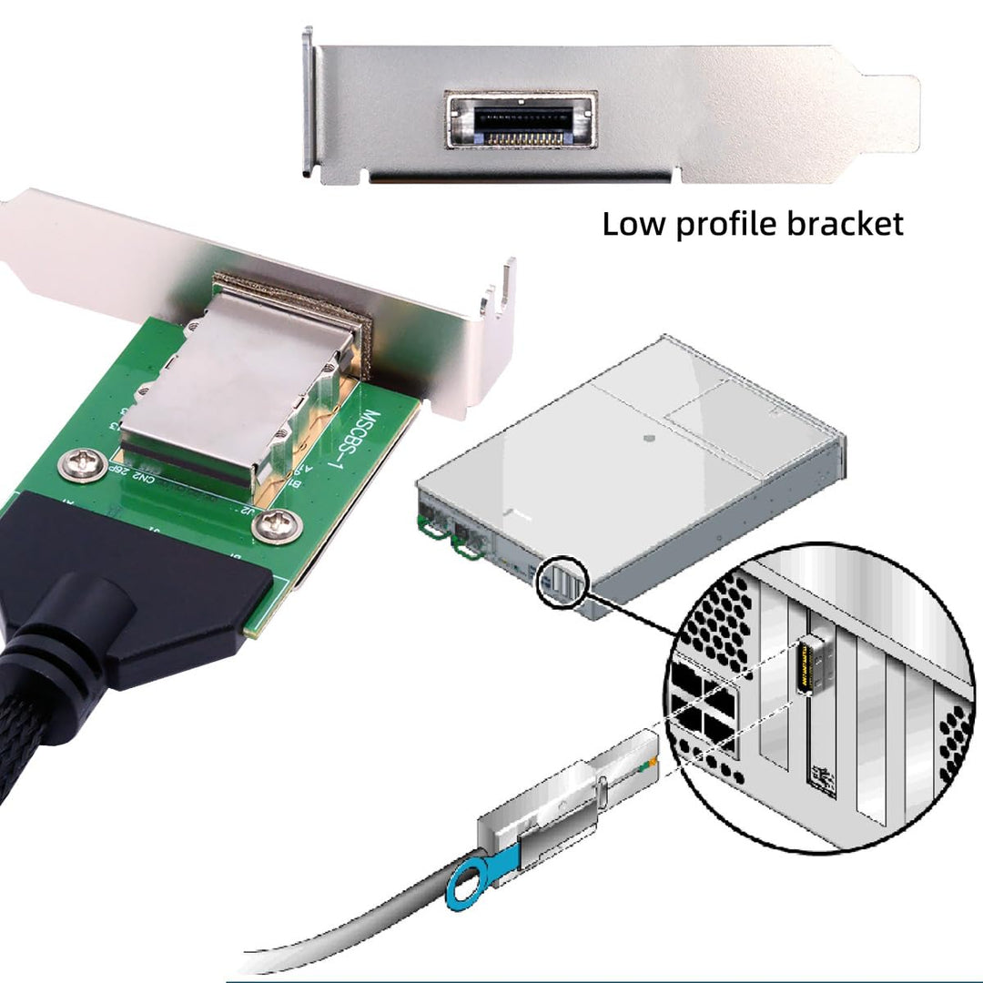 chenyang Mini SAS SFF-8087 36Pin Host zu SFF-8088 26Pin Externes Verlängerungsdatenkabel PCBA mit Lo
