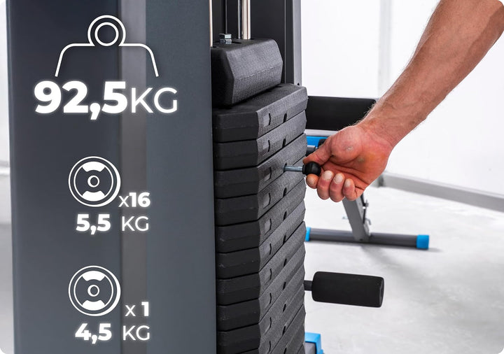 THUNDER Multifunktionale Kraftstation Home Gym Fitnessstation mit Kabelzug &amp; Muskelaufbau Training H