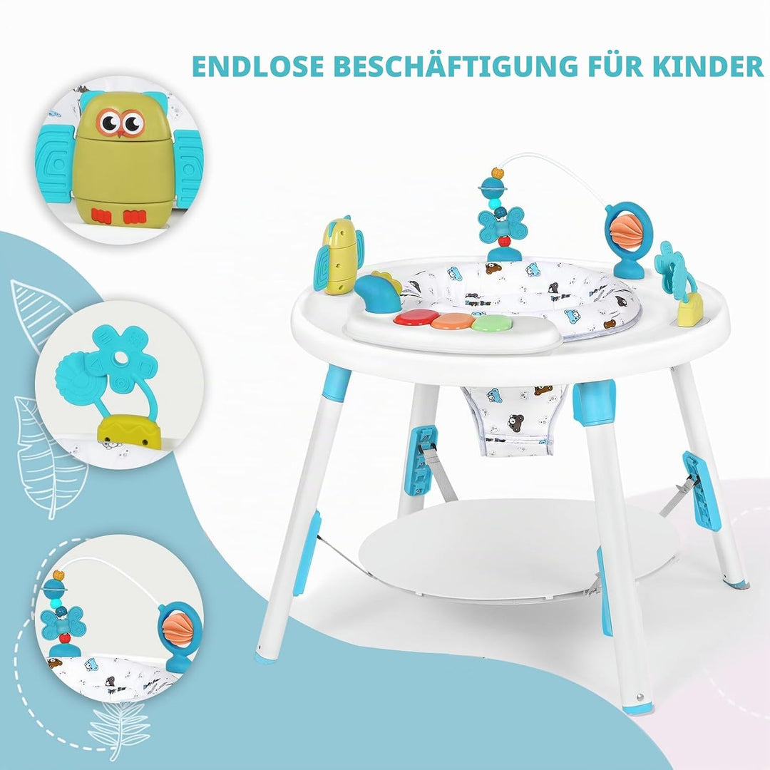 UBRAVOO Baby-Aktivitätszentrum, 3-in-1 Baby Lauflernhilfe mit abnehmbaren Spielzeugen und 360° Drehb