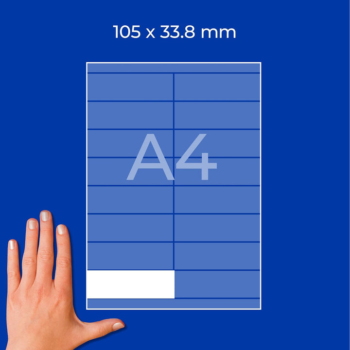 AVERY Zweckform 3665 Adressaufkleber (1.600 Klebeetiketten, 105x33,8mm auf A4, Papier matt, individu