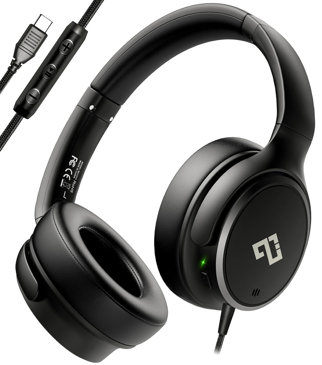 INFURTURE Kopfhörer USB C Kopfhörer mit Kabel Noise Cancelling Kopfhoerer Over Ear, 28 dB ANC, Leich