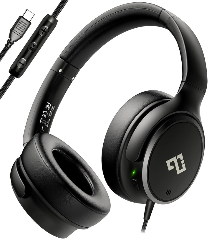 INFURTURE Kopfhörer USB C Kopfhörer mit Kabel Noise Cancelling Kopfhoerer Over Ear, 28 dB ANC, Leich