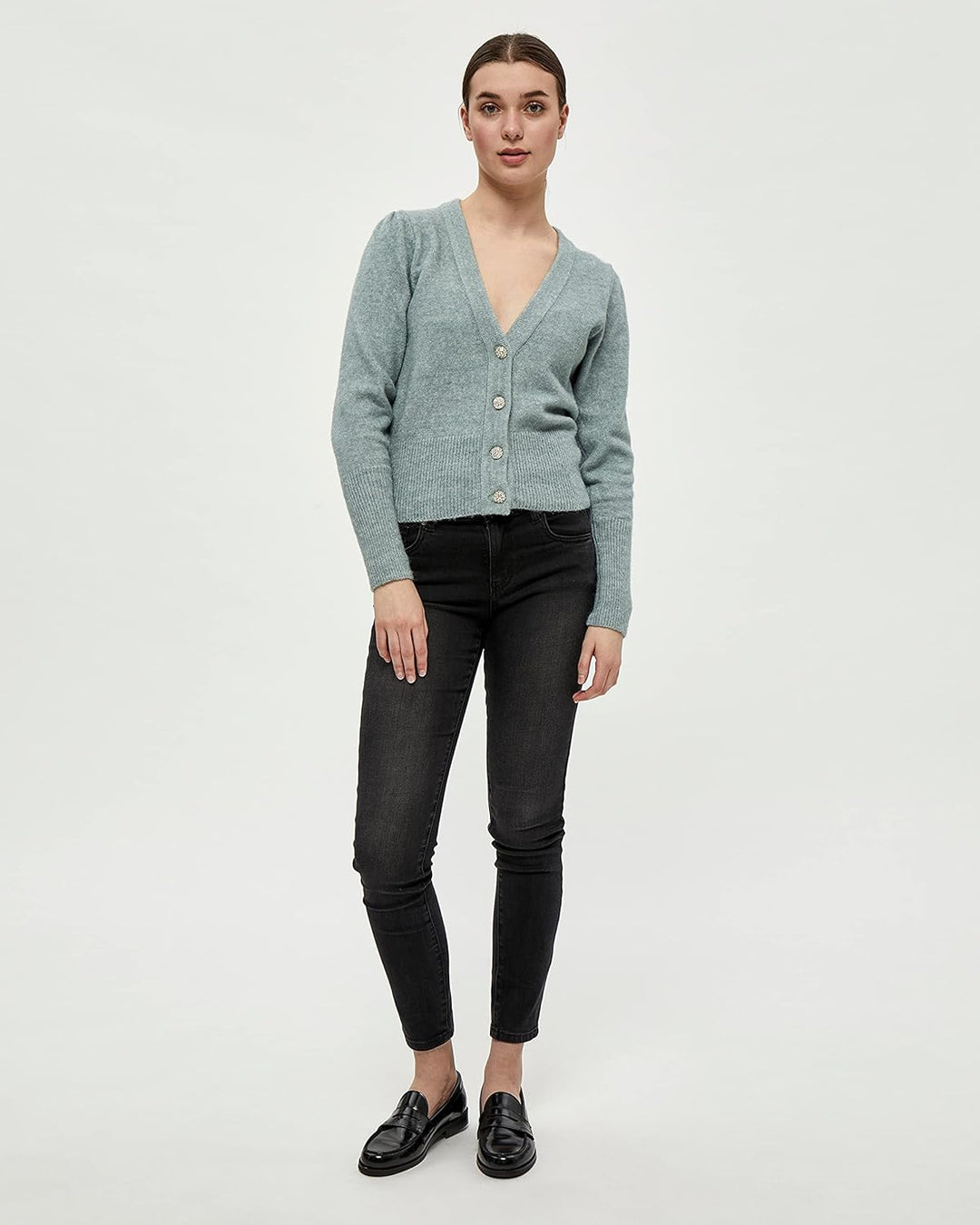 Desires Damen GEA Cardigan Strickjacke S 2251m Slate Blue Melange, S 2251m Slate Blue Melange