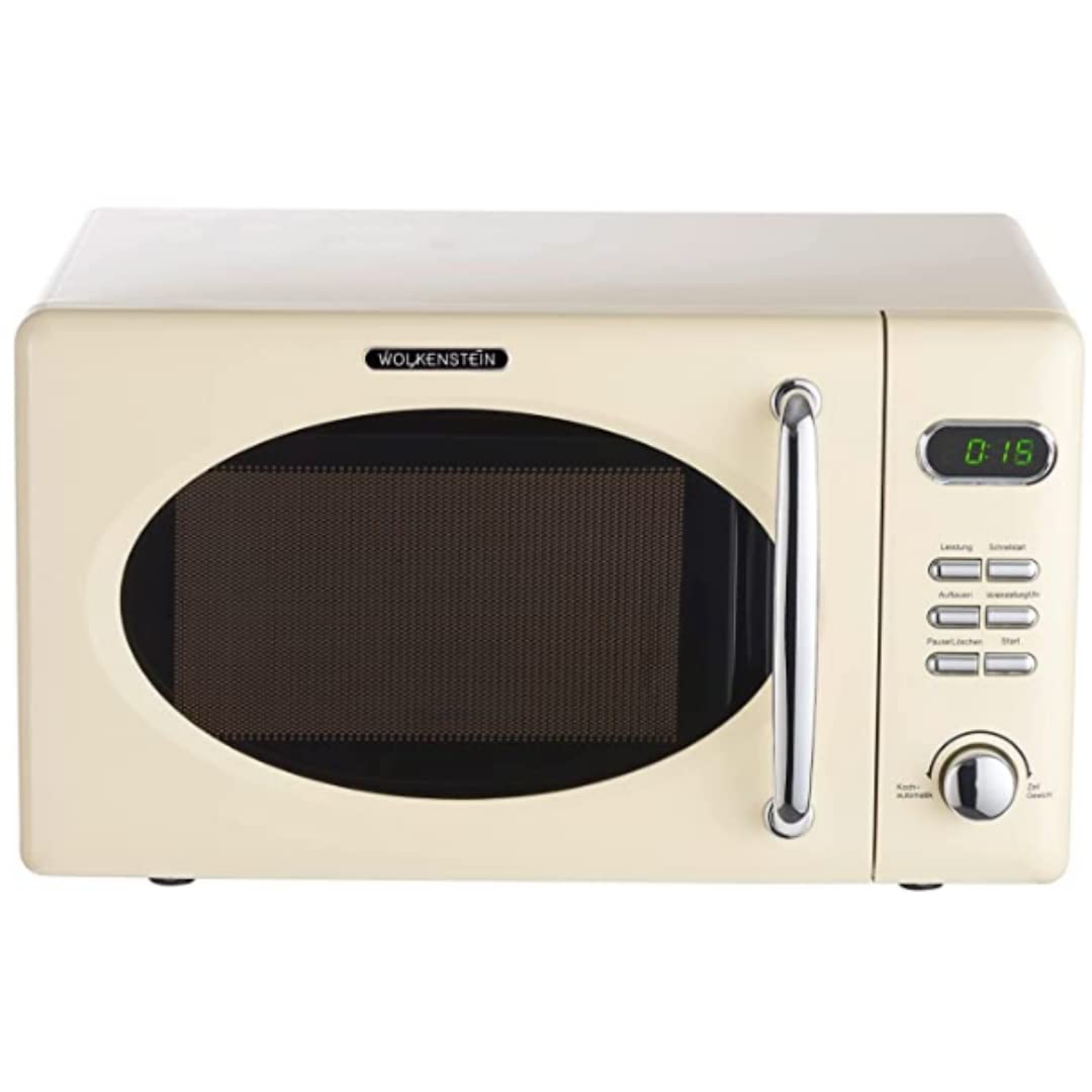 Wolkenstein Retro Stand Mikrowelle WMW720 SC I 700W Mikrowellenleistung I 20L Garraum I5 Leistungsst