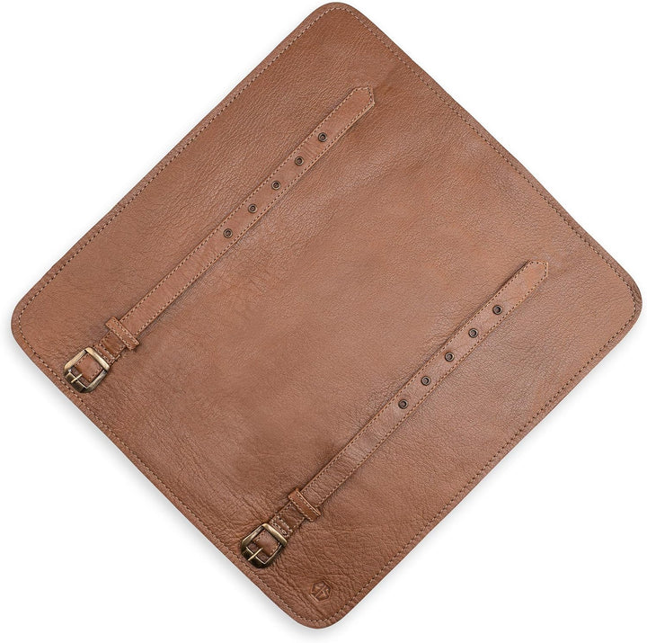 Angus Stoke Messertasche Leder Köche 7-Fach Echt-Leder Kochmesserrolle gross – Messer Tasche Kochmes