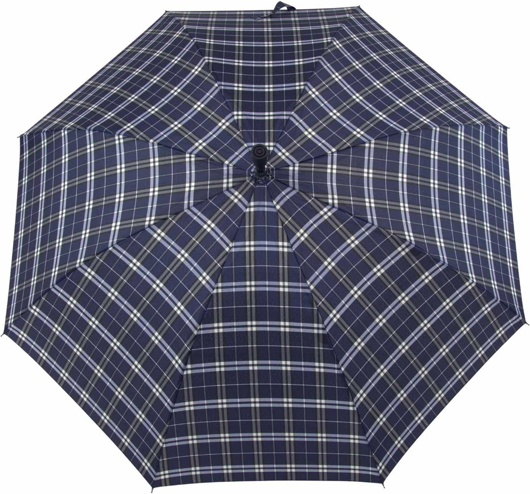 iX-brella Stützschirm höhenverstellbar mit Holzgriff - Karo blau, Karo Blau
