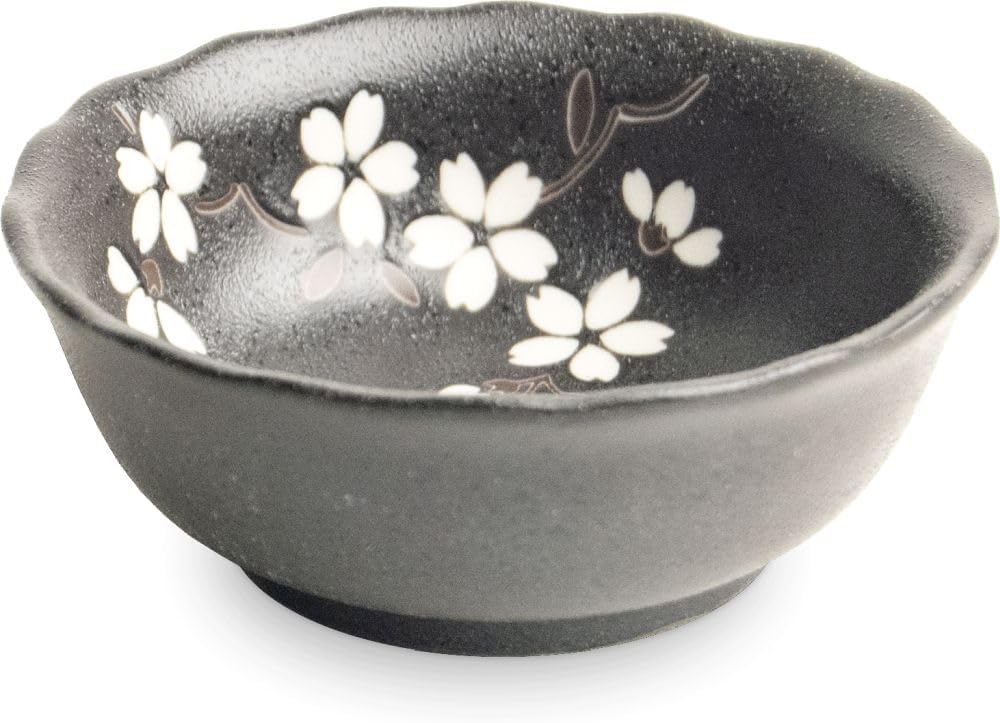 Sushiset KUROJI-Sakura Porzellan Sushi Set hergestellt in Japan Geschenkset Schwarz