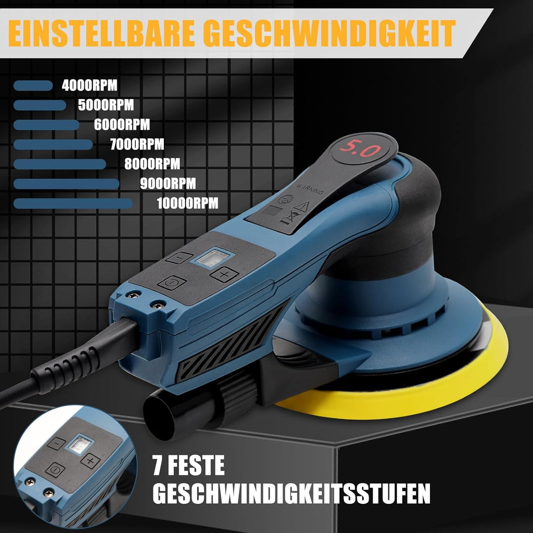 Exzenterschleifer 5,0 mm Schleifhub 360-400W Bürstenloser Exzenterschleifer mit variabler Geschwindi