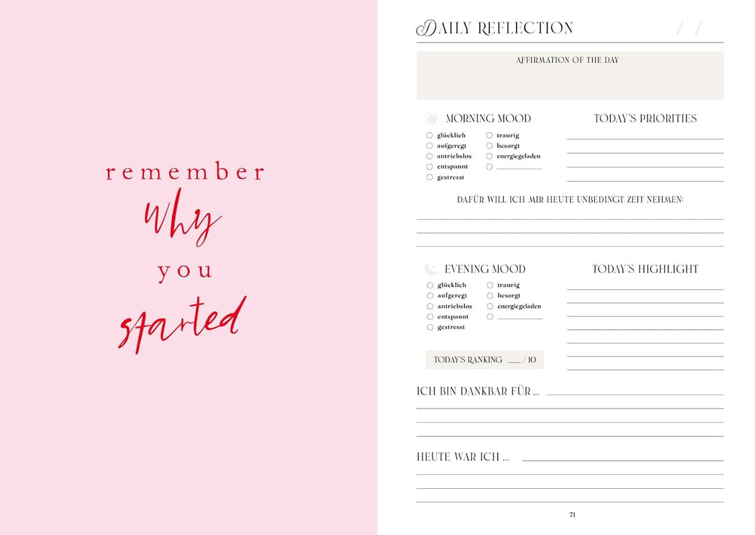 Dear Me – Das Self-Love-Journal: Das Journal mit vielen Extras: Daily Reflexionen, Habit Tracker, Bu