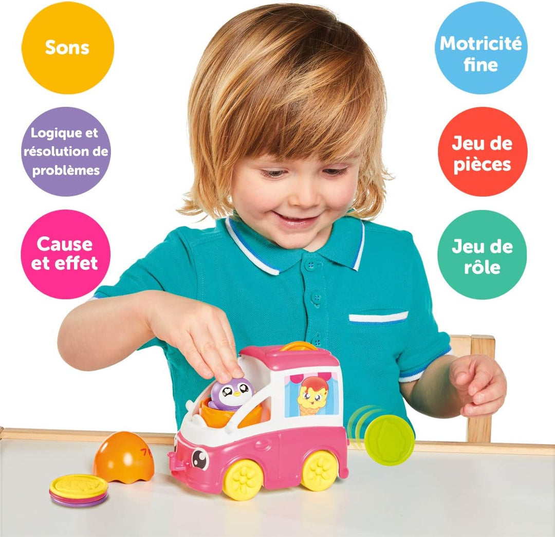 TOMY Toomies Versteck- und Quiek Mein kleiner Eiswagen, das Schiebe und Osterspielzeug für Babys, Mu